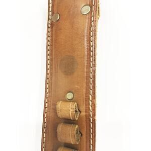 Brown Leather Ammunition Cartridge Belt 6 Holes Renfro's Leather Kittanning PA